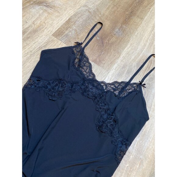Y2K Victorias Secret Black Lace Chemise‎ Slip Nightgown S Adjustable Straps - Picture 5 of 7